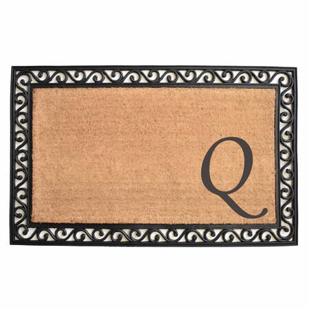 Calloway Mills Monogram Door Mat, Coir, Black, Natural, 30 in W x 48 in L 104023048Q